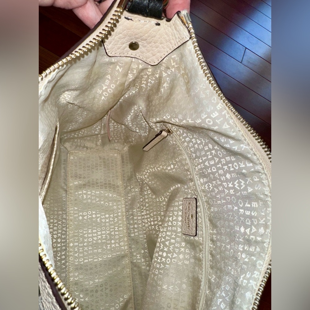 LOW START Kate Spade Two-Tone Pebbled Leather Hobo Bag. Great condition! - Picture 12 of 15
